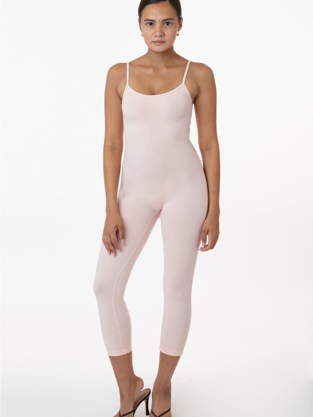 Los Angeles Apparel Pink Spaghetti Cropped Unitard